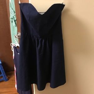 Lauren James strapless navy dress
